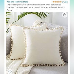 Never Used cream Pillow Sham 18x18”